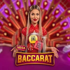 Mega Baccarat slot logo by Pragmatic Play at Flagman Casino