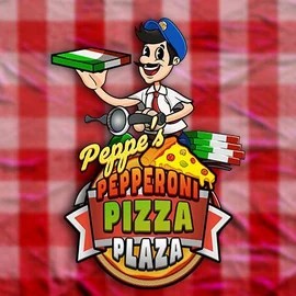 Peppe’s Pepperoni Pizza Plaza slot logo by Pragmatic Play at Flagman Casino